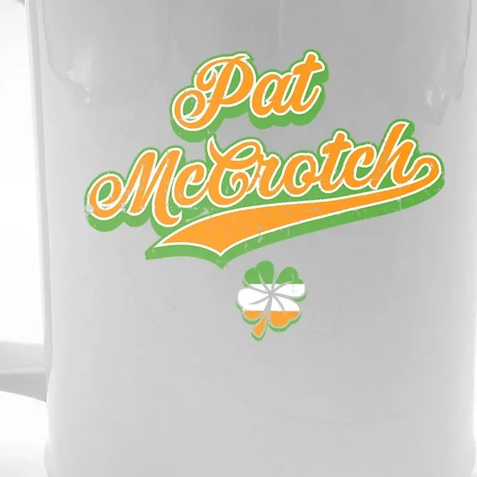 Funny Pat McCrotch St. Patricks Day Shamrock Front & Back Beer Stein