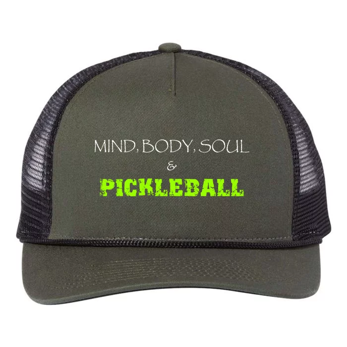 Fun Pickleball, Mind Body Soul, Pickleball For Life Retro Rope Trucker Hat Cap