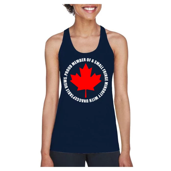 Fringe Proud Member Canadian Truckers Women's Racerback Tank