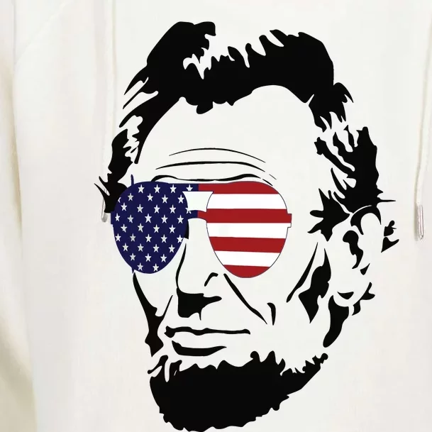 Funny Patriot Merica Abe Lincoln Americana Womens Funnel Neck Pullover Hood