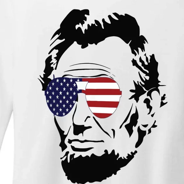 Funny Patriot Merica Abe Lincoln Americana Womens CVC Long Sleeve Shirt