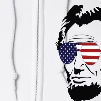 Funny Patriot Merica Abe Lincoln Americana Full Zip Hoodie