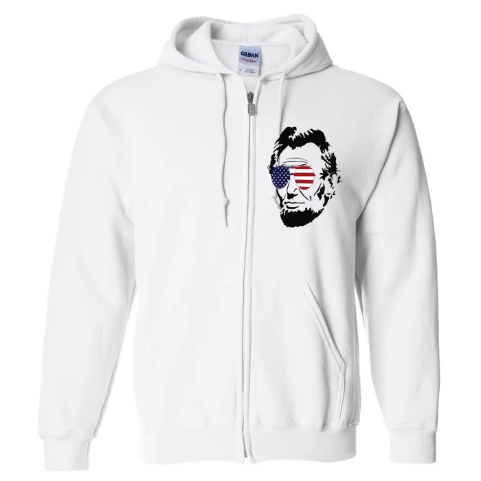 Funny Patriot Merica Abe Lincoln Americana Full Zip Hoodie