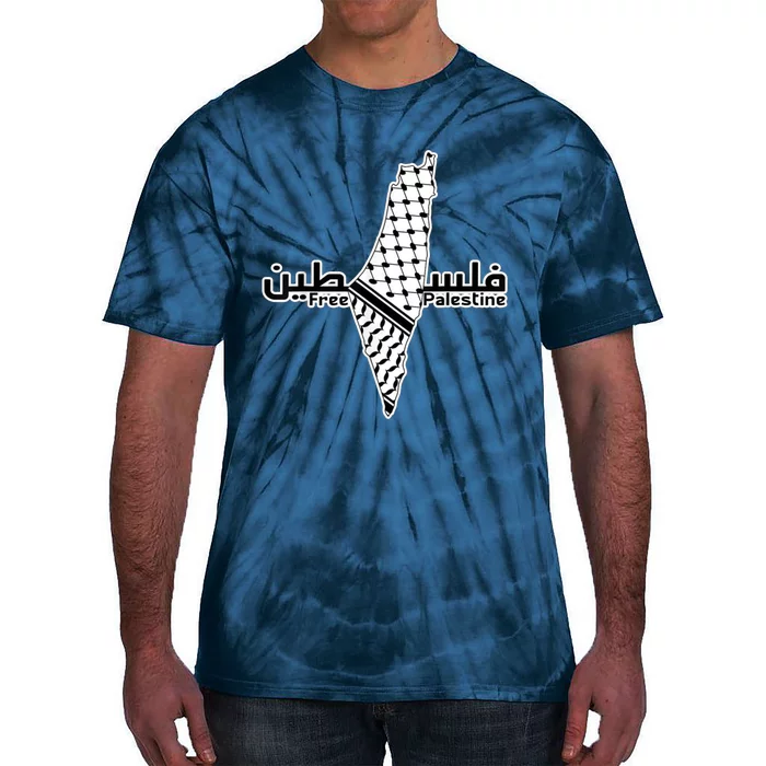 Free Palestine Map Tie-Dye T-Shirt