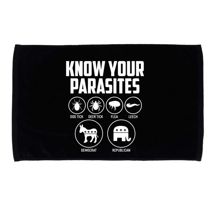 Funny Political Meme Know Your Parasites Microfiber Hand Towel