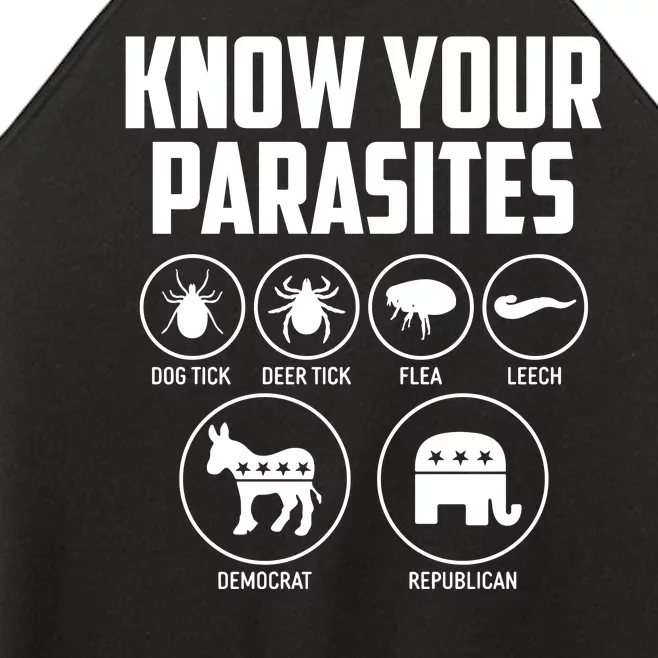 Funny Political Meme Know Your Parasites Women’s Perfect Tri Rocker Tank