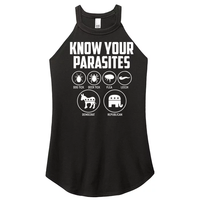 Funny Political Meme Know Your Parasites Women’s Perfect Tri Rocker Tank