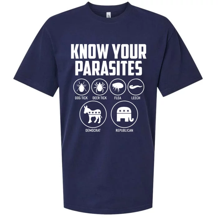 Funny Political Meme Know Your Parasites Sueded Cloud Jersey T-Shirt