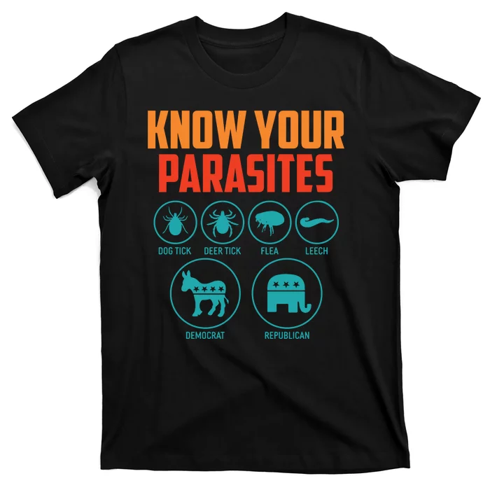 Funny Political Meme Know Your Parasites T-Shirt