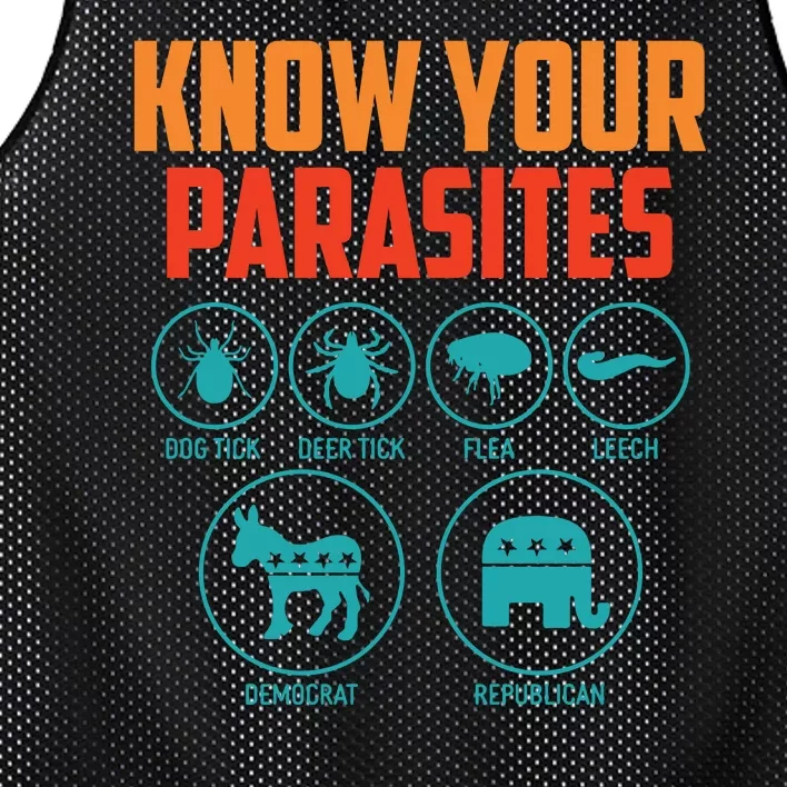 Funny Political Meme Know Your Parasites Mesh Reversible Basketball Jersey Tank