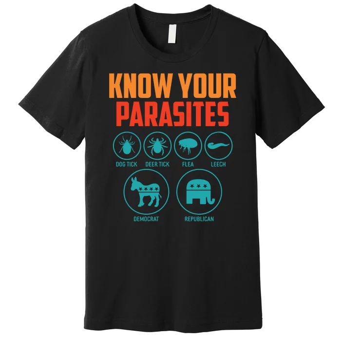 Funny Political Meme Know Your Parasites Premium T-Shirt