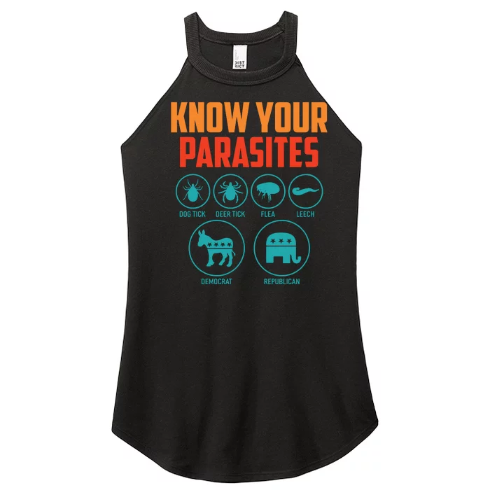 Funny Political Meme Know Your Parasites Women’s Perfect Tri Rocker Tank