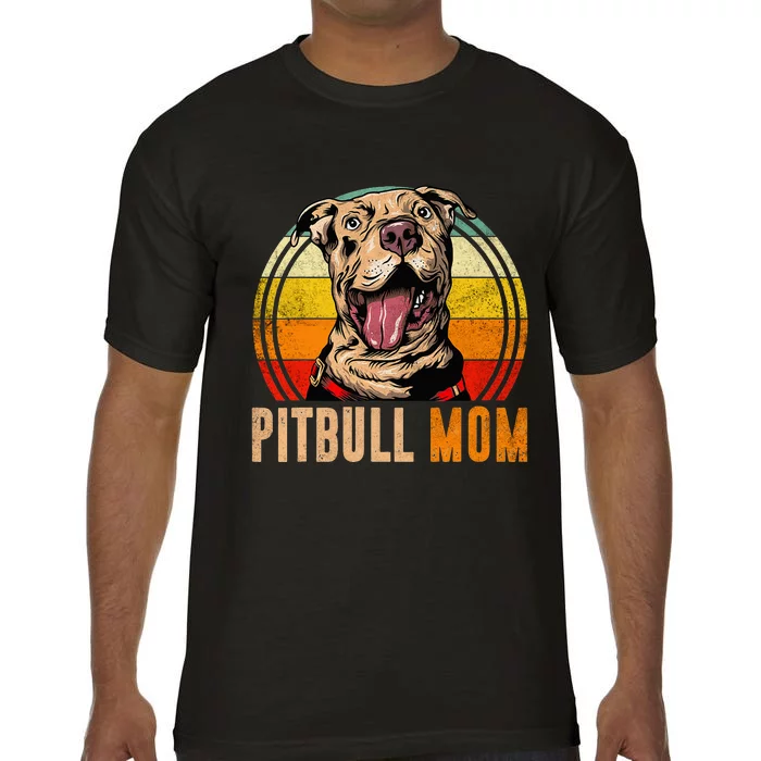 Funny Pitbull Mom Mothers Day Dog Mom Lover Mama From Sons Comfort Colors T-Shirt