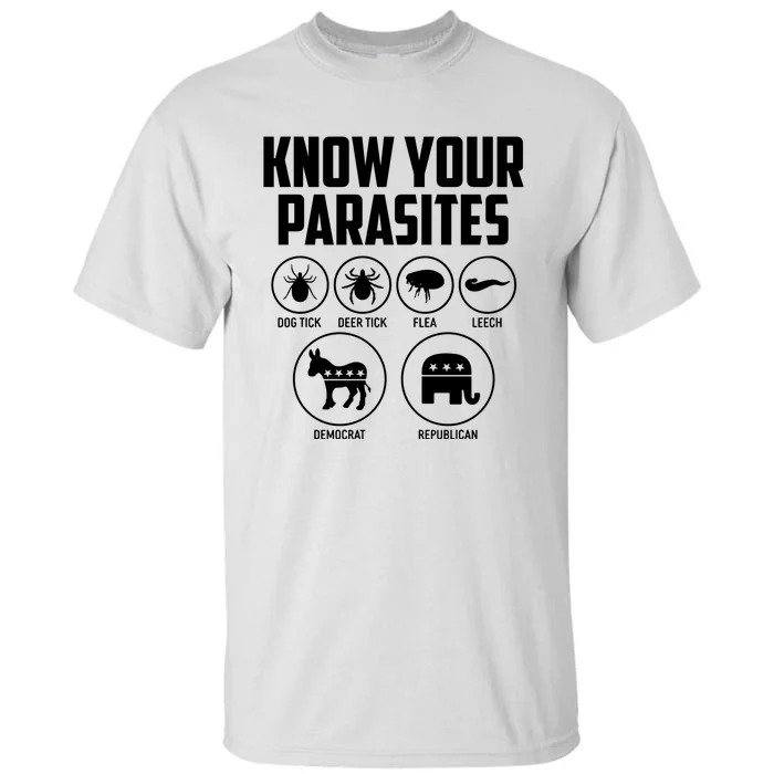 Funny Political Meme Know Your Parasites Tall T-Shirt