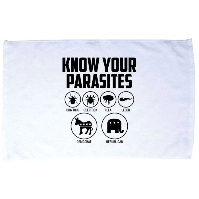 Funny Political Meme Know Your Parasites Microfiber Hand Towel