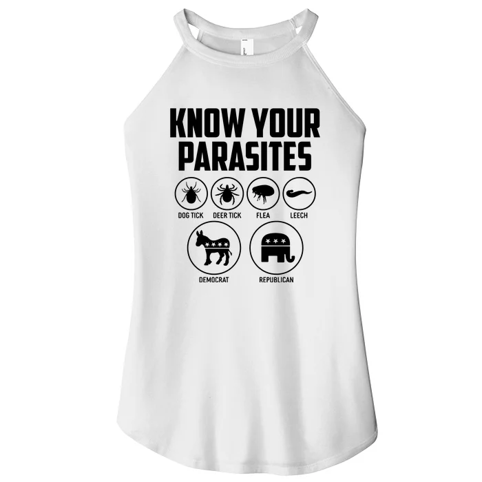 Funny Political Meme Know Your Parasites Women’s Perfect Tri Rocker Tank