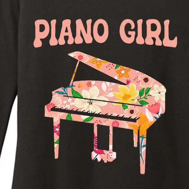 Funny Piano Music Instrument Musician Piano Girl Womens CVC Long Sleeve Shirt