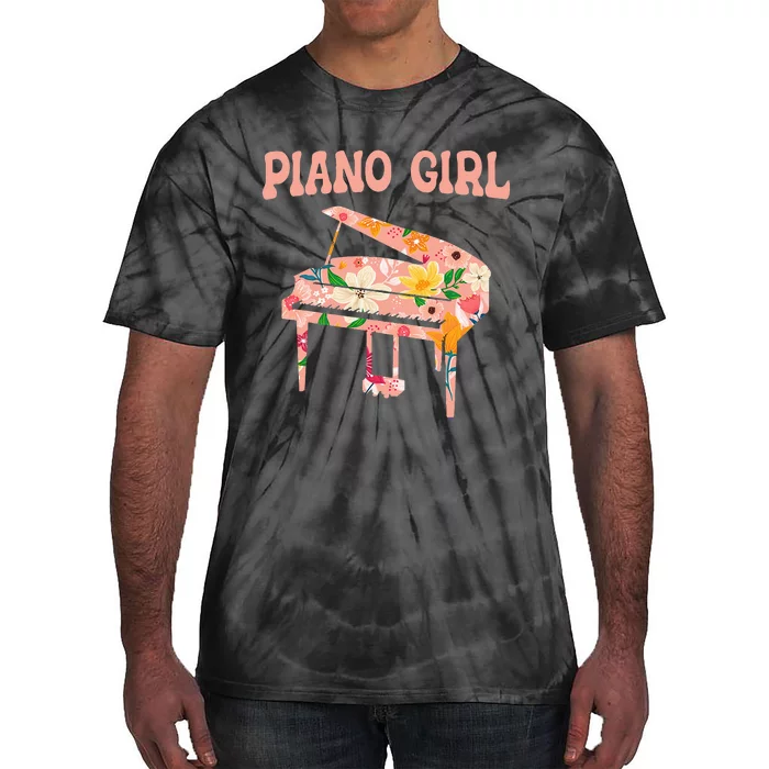 Funny Piano Music Instrument Musician Piano Girl Tie-Dye T-Shirt