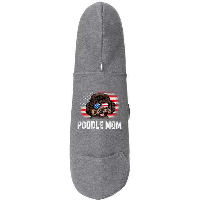 Fun Poodle Mom American Flag Mothers Day Funny Gift Doggie 3-End Fleece Hoodie