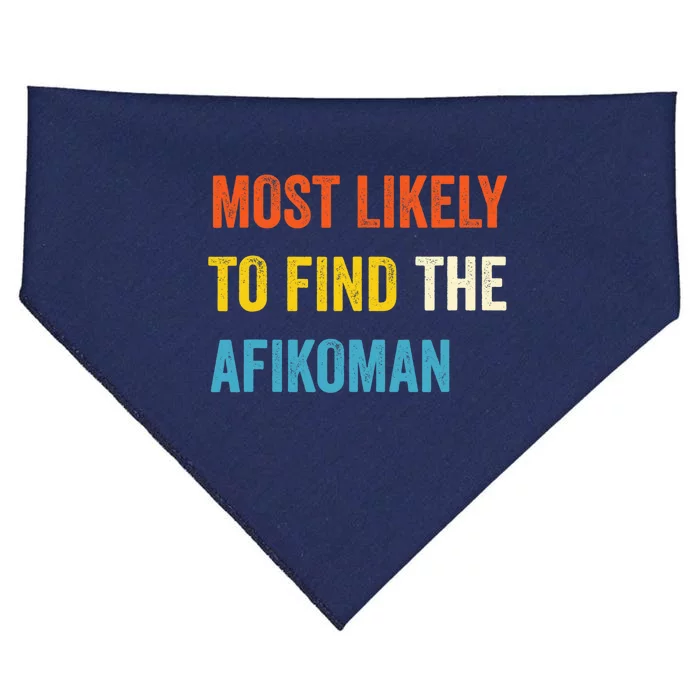 Funny Passover Most Likely To Find The Afikoman Matzah Matzo USA-Made Doggie Bandana