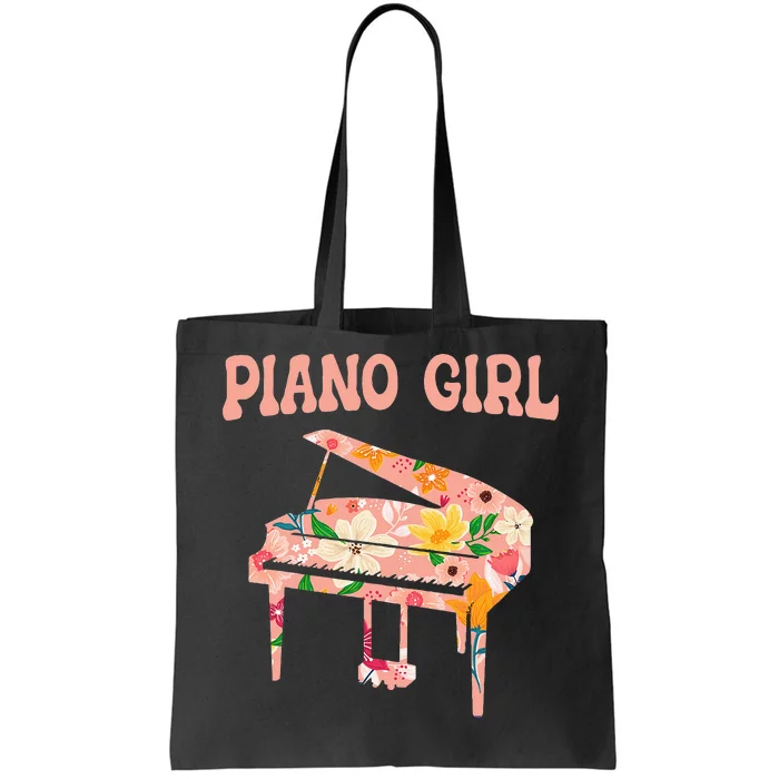 Funny Piano Music Instrument Musician  Piano Girl Tote Bag