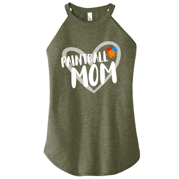 Funny Paintball Mom Heart Paintballing Cool Gift Women’s Perfect Tri Rocker Tank