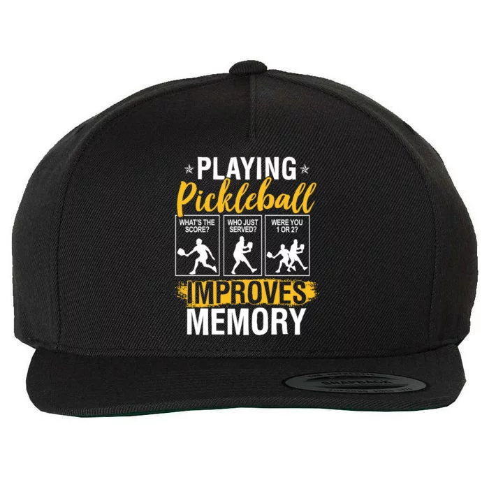 Funny Pickleball Memory Graphic Pickleball Player Wool Snapback Cap