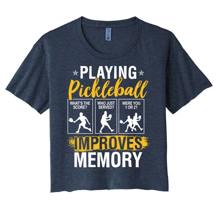 Funny Pickleball Memory Graphic Pickleball Player Women's Crop Top Tee