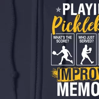 Funny Pickleball Memory Graphic Pickleball Player Full Zip Hoodie