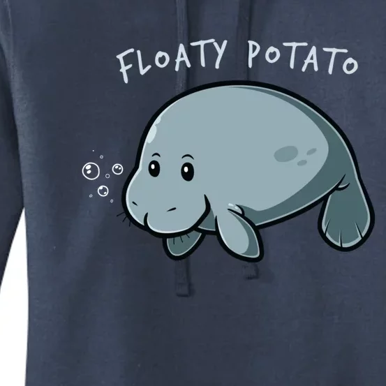 Floaty Potato Manatee Chubby Mermaid Funny Sea Cow Animal Women's Pullover Hoodie