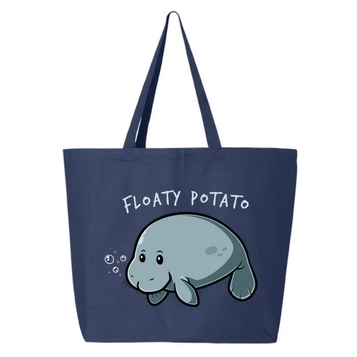 Floaty Potato Manatee Chubby Mermaid Funny Sea Cow Animal 25L Jumbo Tote