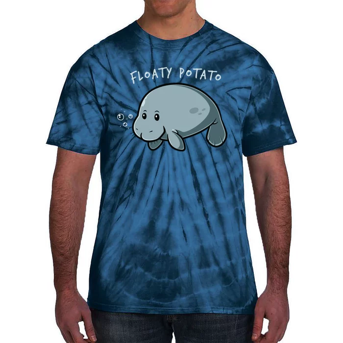 Floaty Potato Manatee Chubby Mermaid Funny Sea Cow Animal Tie-Dye T-Shirt