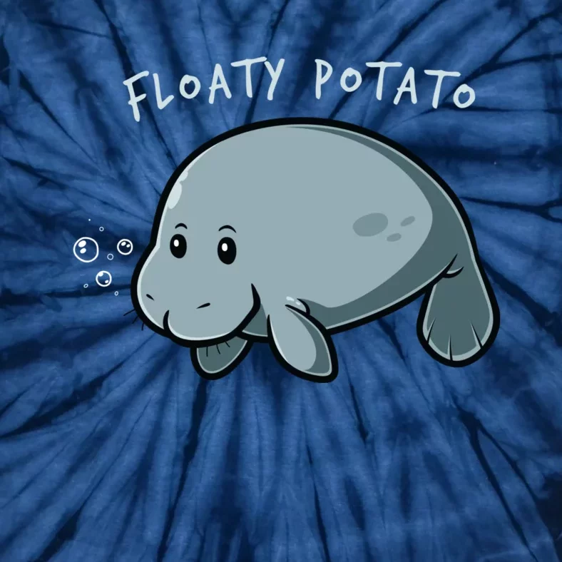 Floaty Potato Manatee Chubby Mermaid Funny Sea Cow Animal Tie-Dye T-Shirt