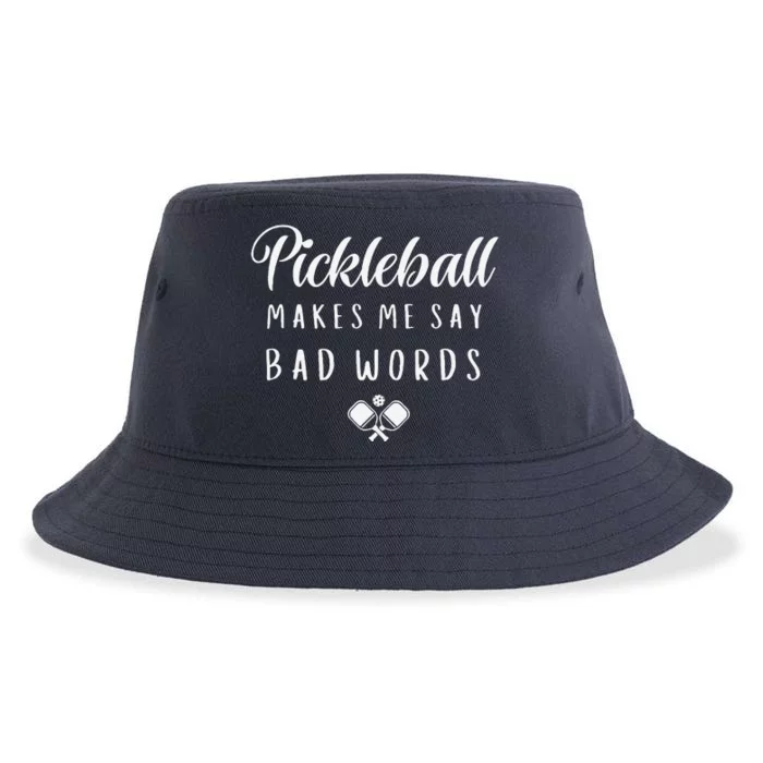 Funny Pickleball Makes Me Say Bad Words Pickleball Players Sustainable Bucket Hat