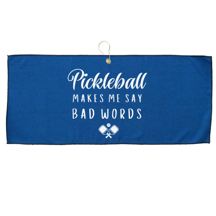 Funny Pickleball Makes Me Say Bad Words Pickleball Players Large Microfiber Waffle Golf Towel