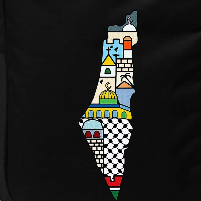 FREE PALESTINE MAP COLORFUL SIMPLE PEACE Impact Tech Backpack