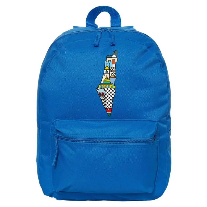 FREE PALESTINE MAP COLORFUL SIMPLE PEACE 16 in Basic Backpack