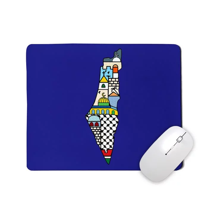 FREE PALESTINE MAP COLORFUL SIMPLE PEACE Mousepad