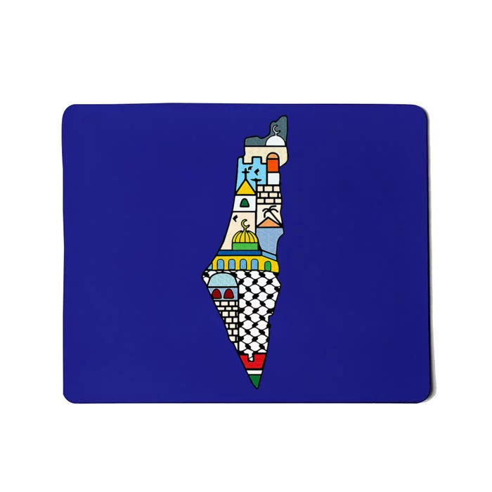 FREE PALESTINE MAP COLORFUL SIMPLE PEACE Mousepad