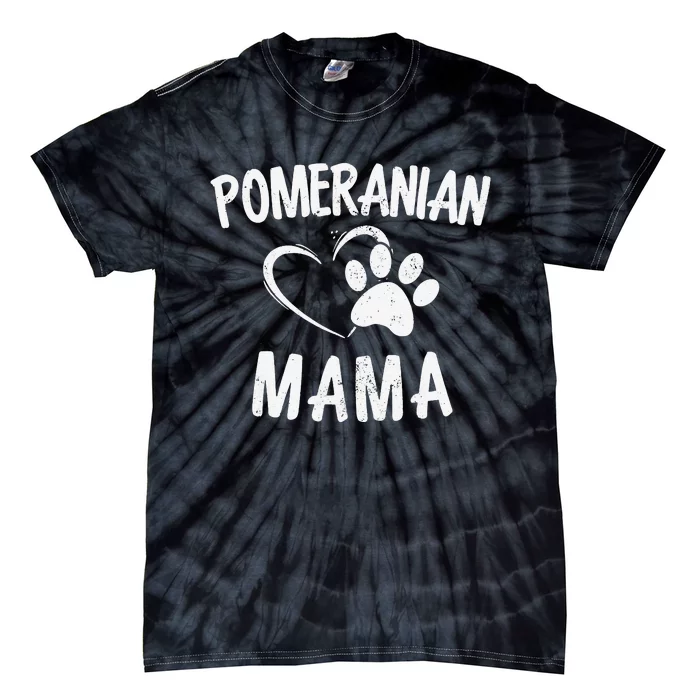 Funny Pomeranian Mama Gift Pet Lover Apparel Dog Pom Mom Tie-Dye T-Shirt