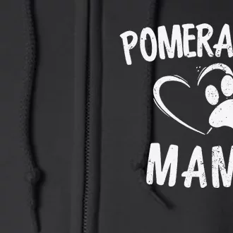 Funny Pomeranian Mama Gift Pet Lover Apparel Dog Pom Mom Full Zip Hoodie