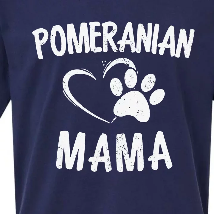 Funny Pomeranian Mama Gift Pet Lover Apparel Dog Pom Mom Sueded Cloud Jersey T-Shirt