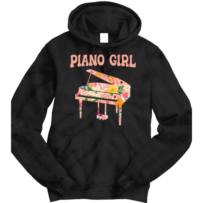 Funny Piano Music Instrument Musician Piano Girl Tie Dye Hoodie