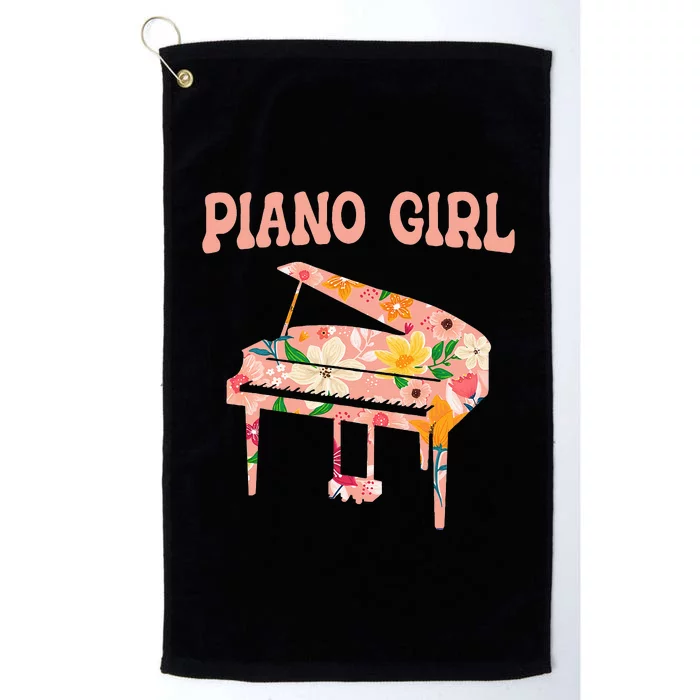 Funny Piano Music Instrument Musician Piano Girl Platinum Collection Golf Towel