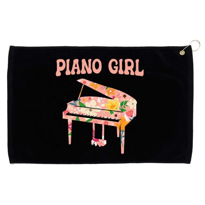 Funny Piano Music Instrument Musician Piano Girl Grommeted Golf Towel