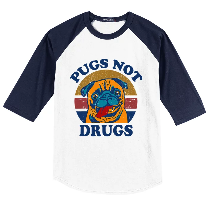 Funny Pugs Not Drugs Gift for Pug Lovers Baseball Sleeve Shirt