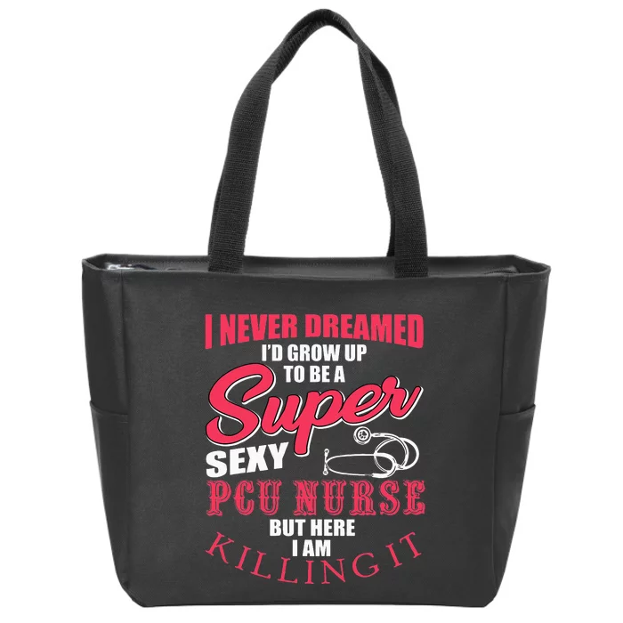 Funny PCU Nurse Costume RN Love Nursing Zip Tote Bag