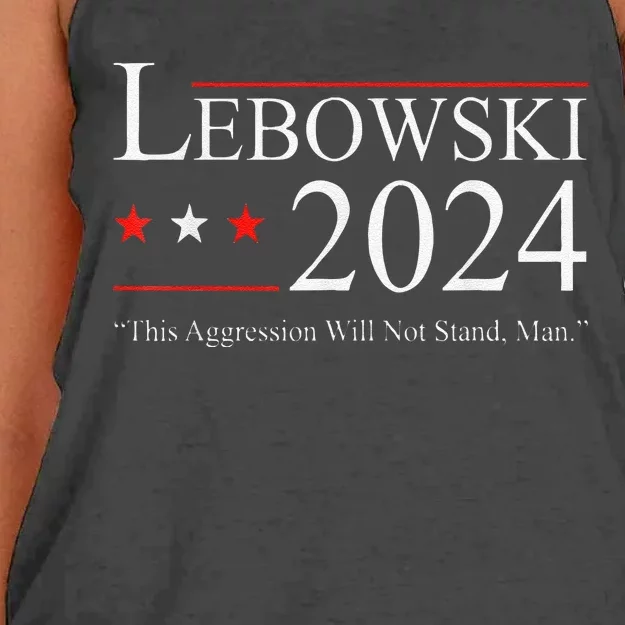 Funny Political Name Lebowski Political Election Vote 2024 Women's Knotted Racerback Tank