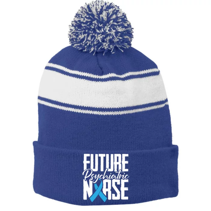 Future Psychiatric Nurse Brain Mind Health Psych Nurse Gift Stripe Pom Pom Beanie