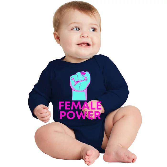 Female Power Neon Baby Long Sleeve Bodysuit